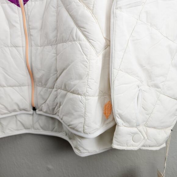 NEW Free People Hatch Printed Puffer Jacket Ivory Chevron Combo Maternity SMALL - Picture 9 of 13